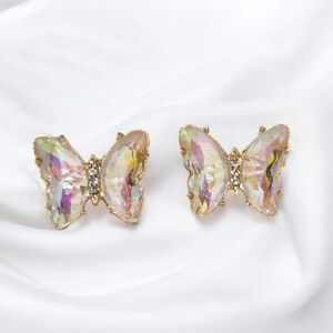 Butterfly Crystal Iridescent Earrings | New without tag